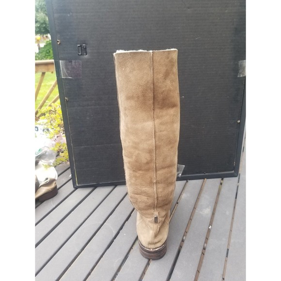Coach knee high wool leather suede shearling sherpa tan boot 9 9.5 - Picture 4 of 9